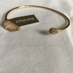 NWT Chico's Gold Toned Open Bangle Bracelet